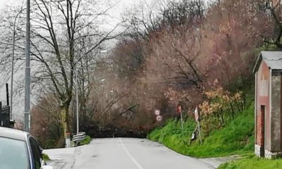 Frana sulla strada per il Partenio