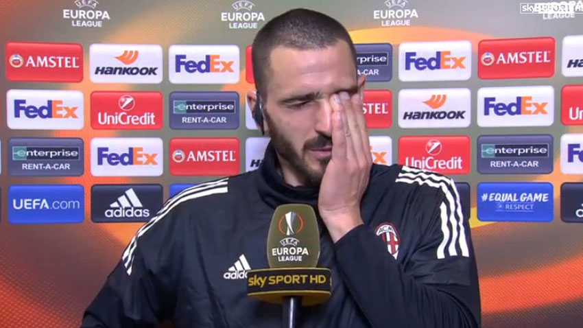 Leonardo Bonucci in lacrime