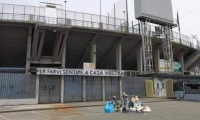 Atalanta Napoli fotomontaggio immondizia
