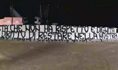 Striscione contro società Salernitana