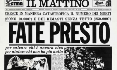 Titolo giornale fate presto Terremoto 1980