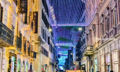 Luci di Natale Roma 2025 in via del Corso